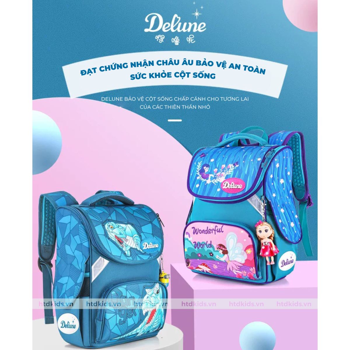 2 mẫu balo chống gù lưng thương hiệu Delune mẫu mới 2022