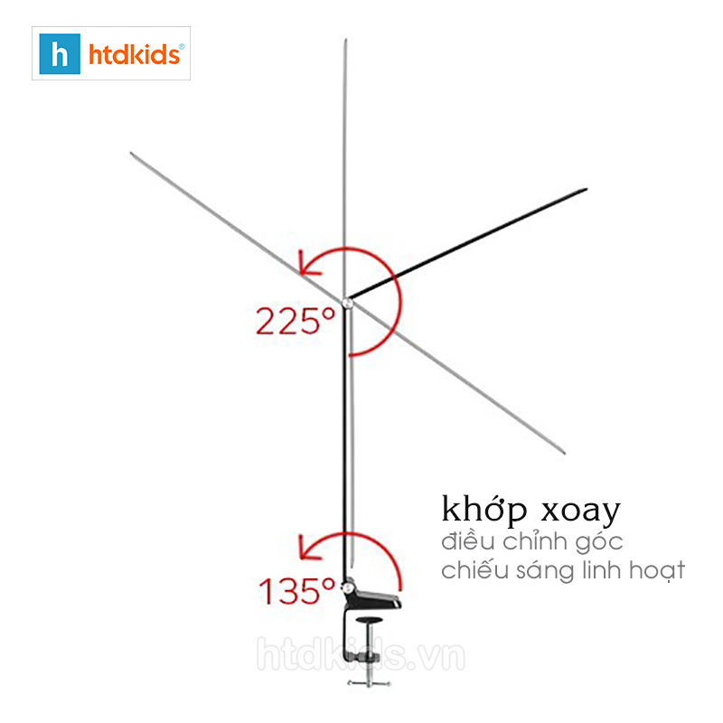 Cánh tay xoay với 2 khớp nối linh hoạt