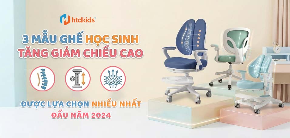 3 mẫu ghế học sinh tăng giảm chiều cao được lựa chọn nhiều nhất đầu năm 2024