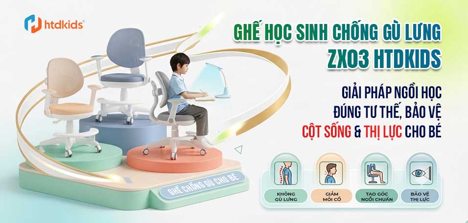 Ghế học sinh chống gù lưng ZX03 – Giải pháp ngồi học đúng tư thế cho bé