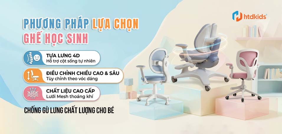 Phương pháp lựa chọn ghế học sinh chống gù lưng chất lượng cho bé