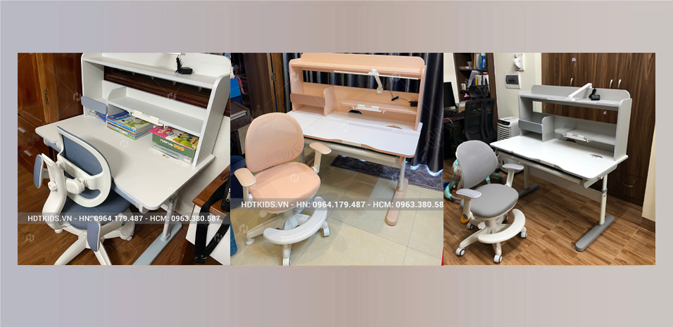 Bộ Bàn Học T120 & Ghế Chống Gù ZX03 – Góc Học Chuẩn Công Thái Học Cho Bé