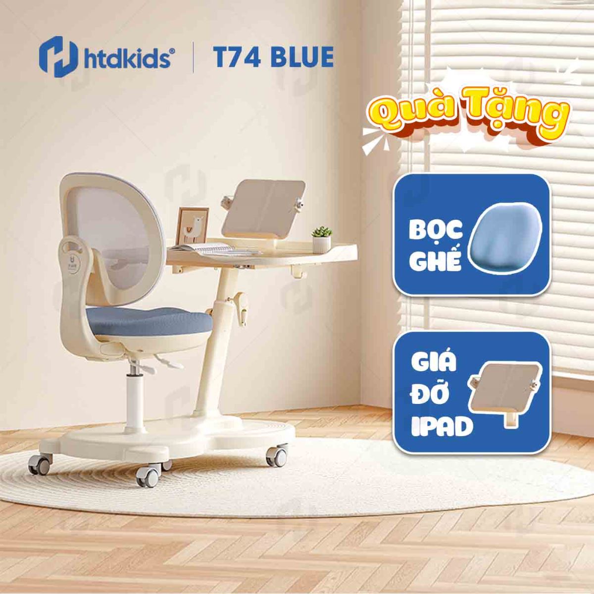 Bộ bàn học T74 liền ghế chống gù 