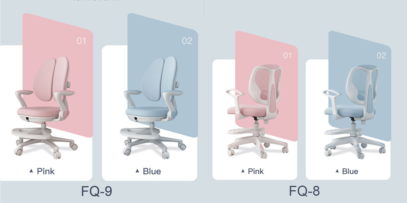 Bộ hai sản phẩm ghế chống gù lưng BABUNUO FQ8 và FQ9 của HTDKIDS