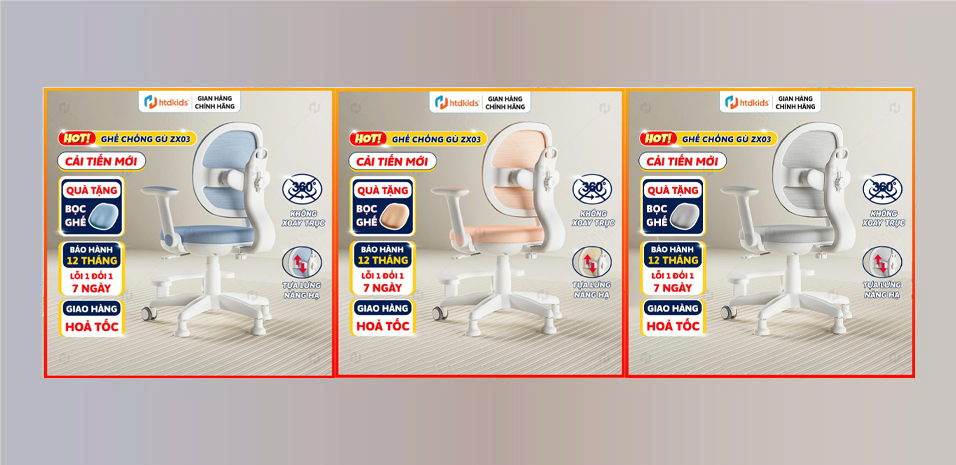 Ghế học sinh chống gù lưng ZX03 – Giải pháp ngồi học đúng tư thế cho bé